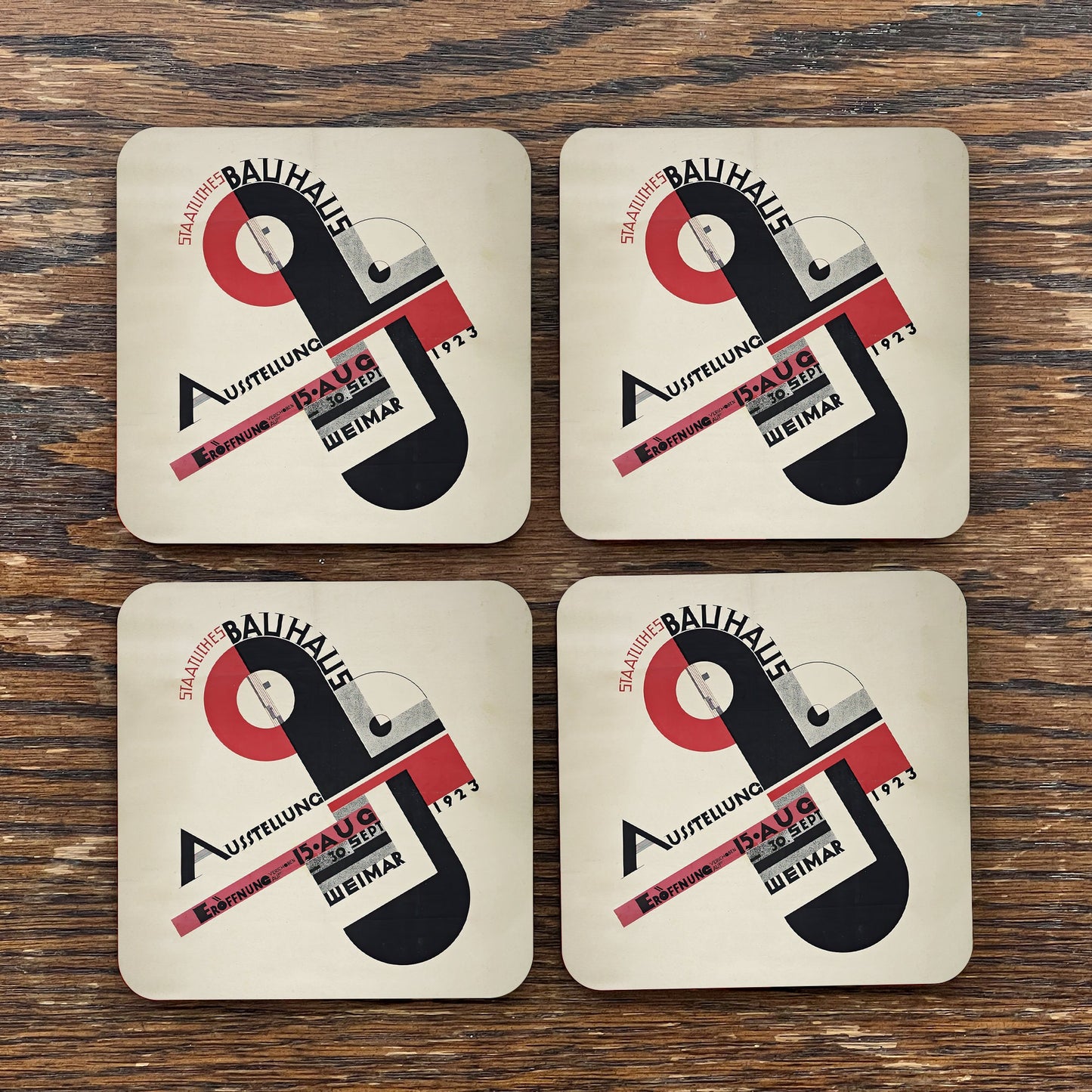 Bauhaus Ausstellung 1923 design drinks coasters (set of 4)