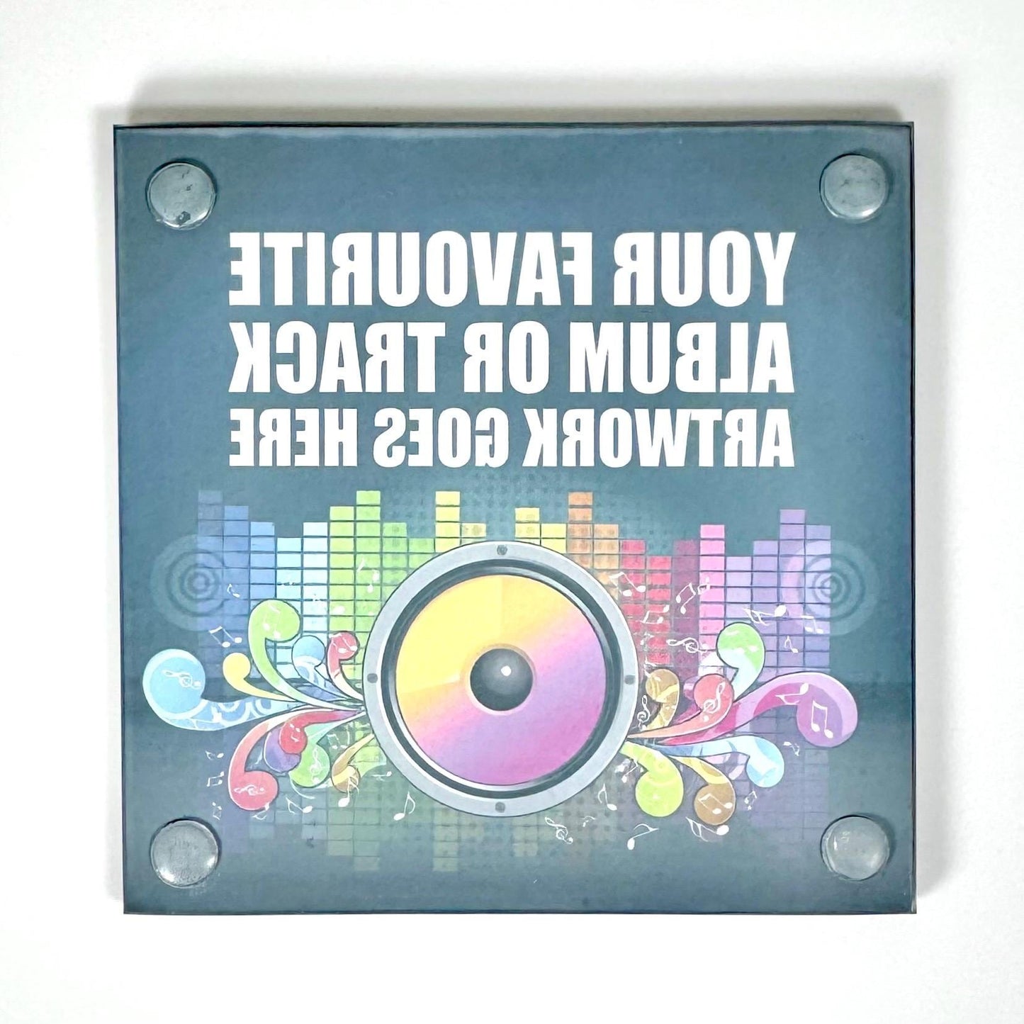 Glass album cover coaster