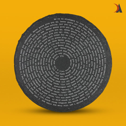 Song lyric slate coaster