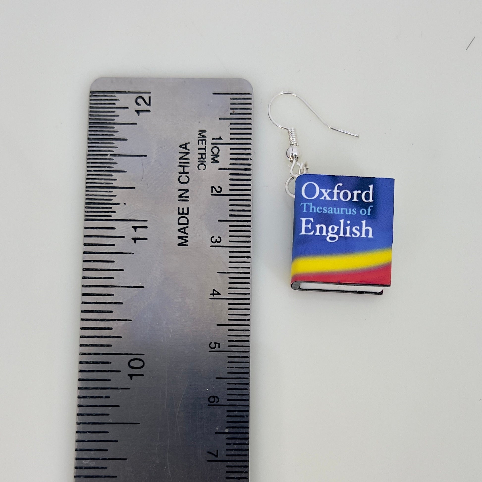 English thesaurus mini book earrings