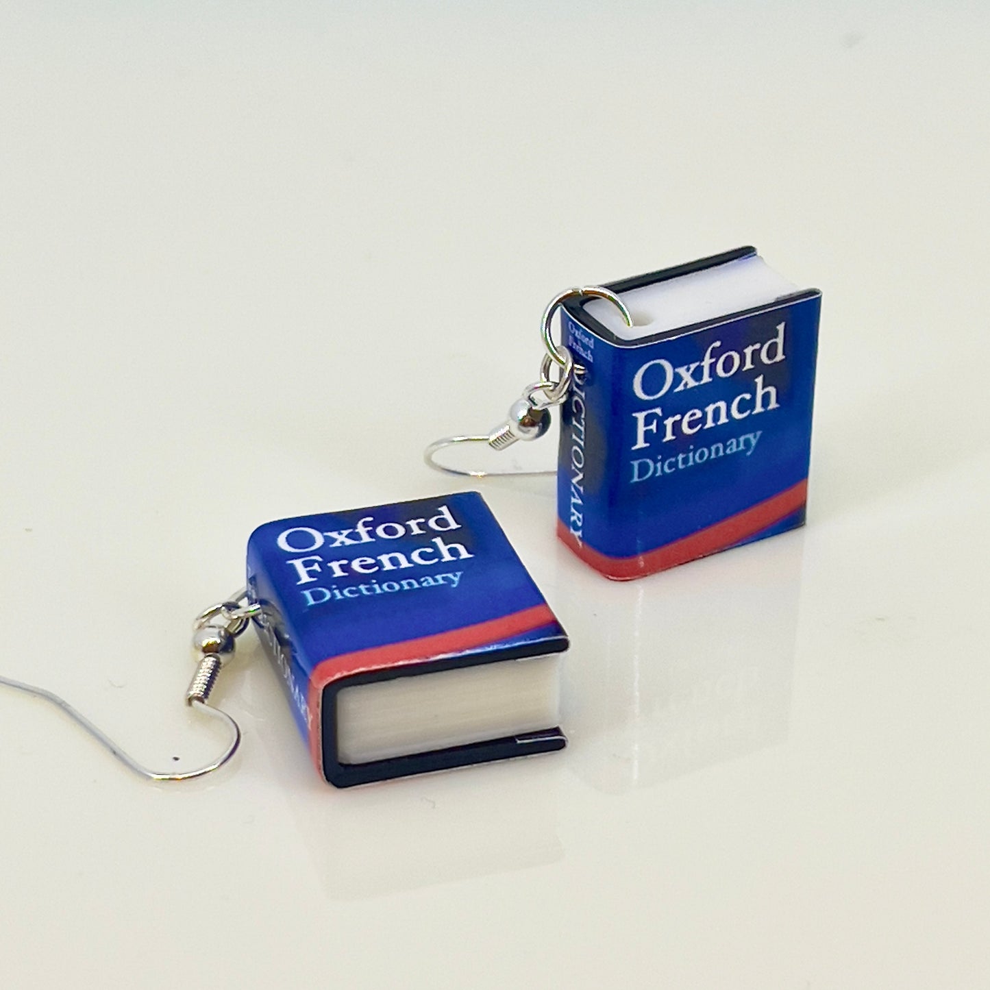 French dictionary mini book drop earrings