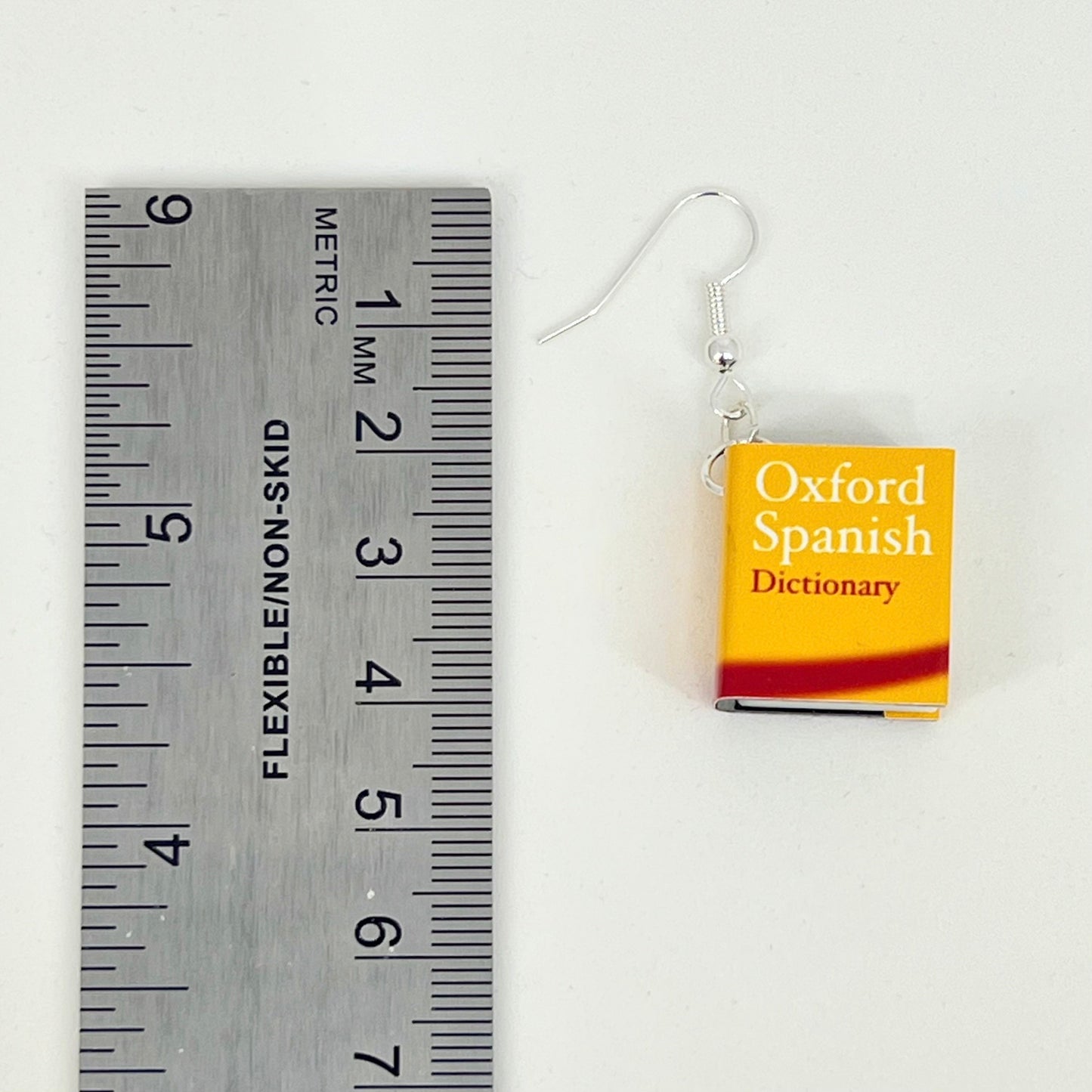 Spanish dictionary mini book earrings