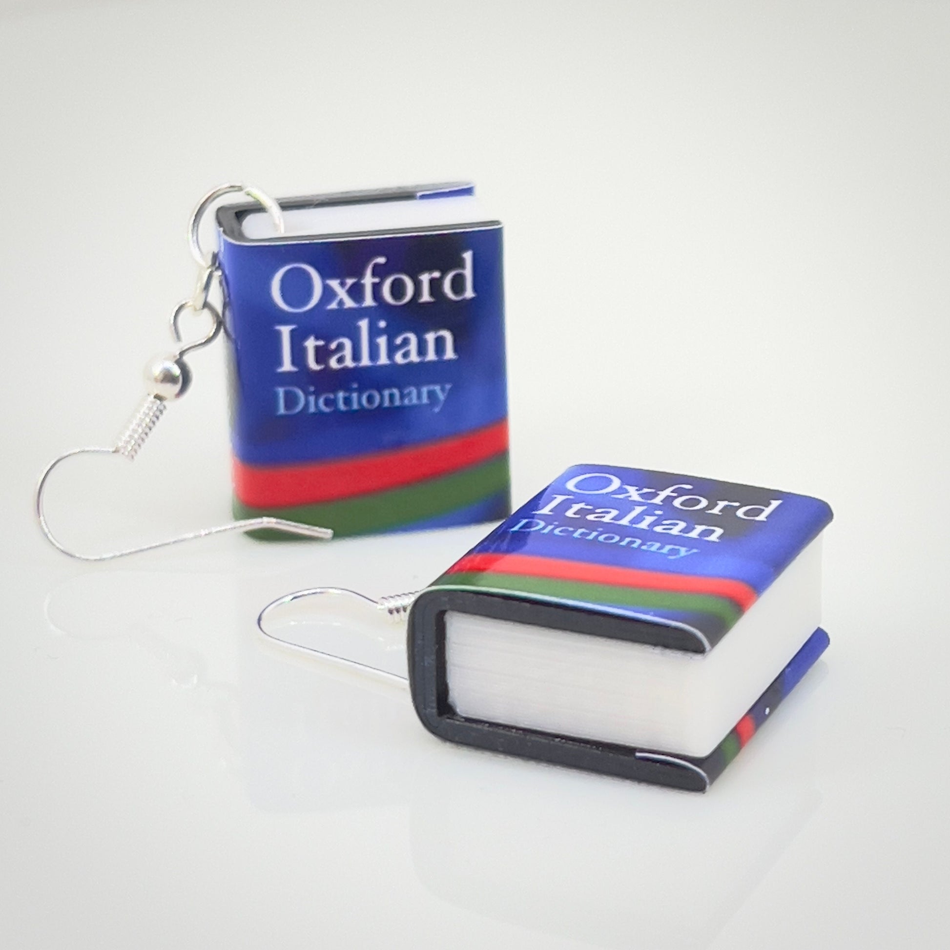 Italian dictionary mini novelty dangle book earrings