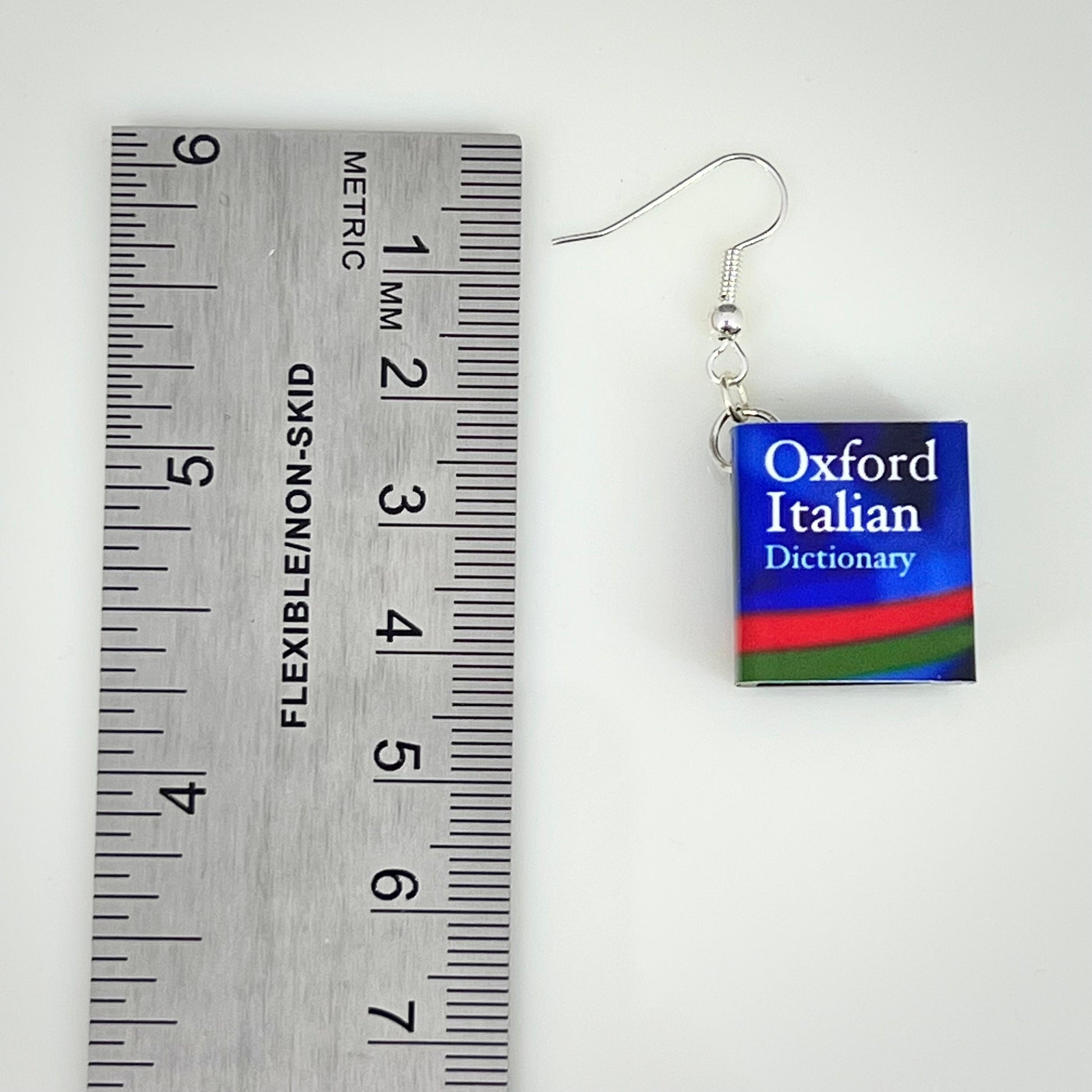 Italian dictionary mini novelty dangle book earrings