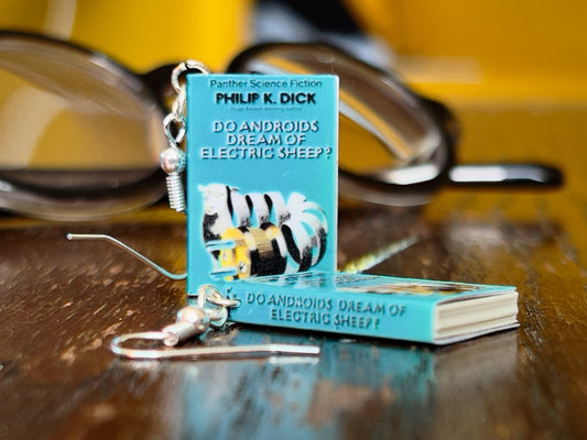 Do Androids Dream of Electric Sheep mini book earrings