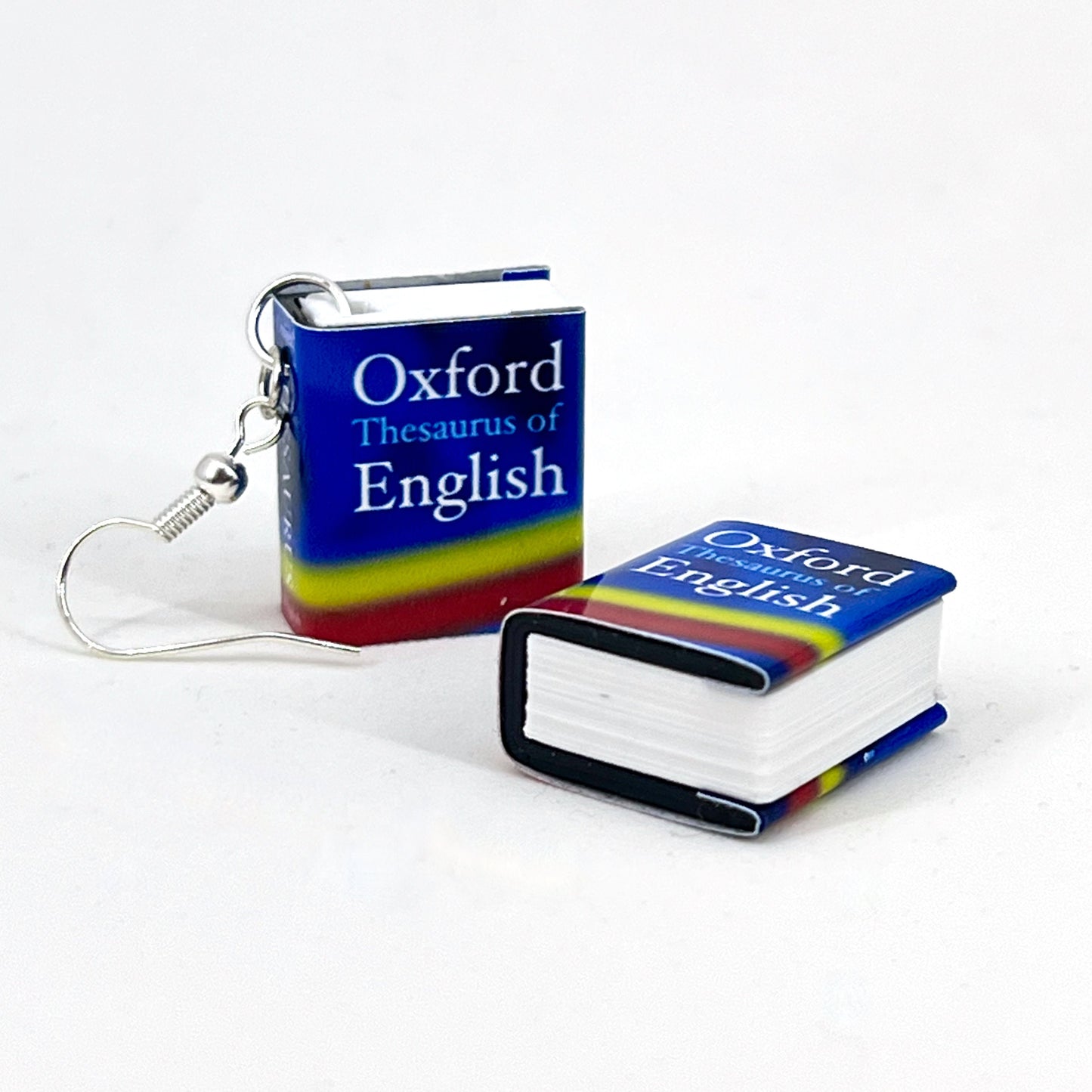 English thesaurus mini book earrings