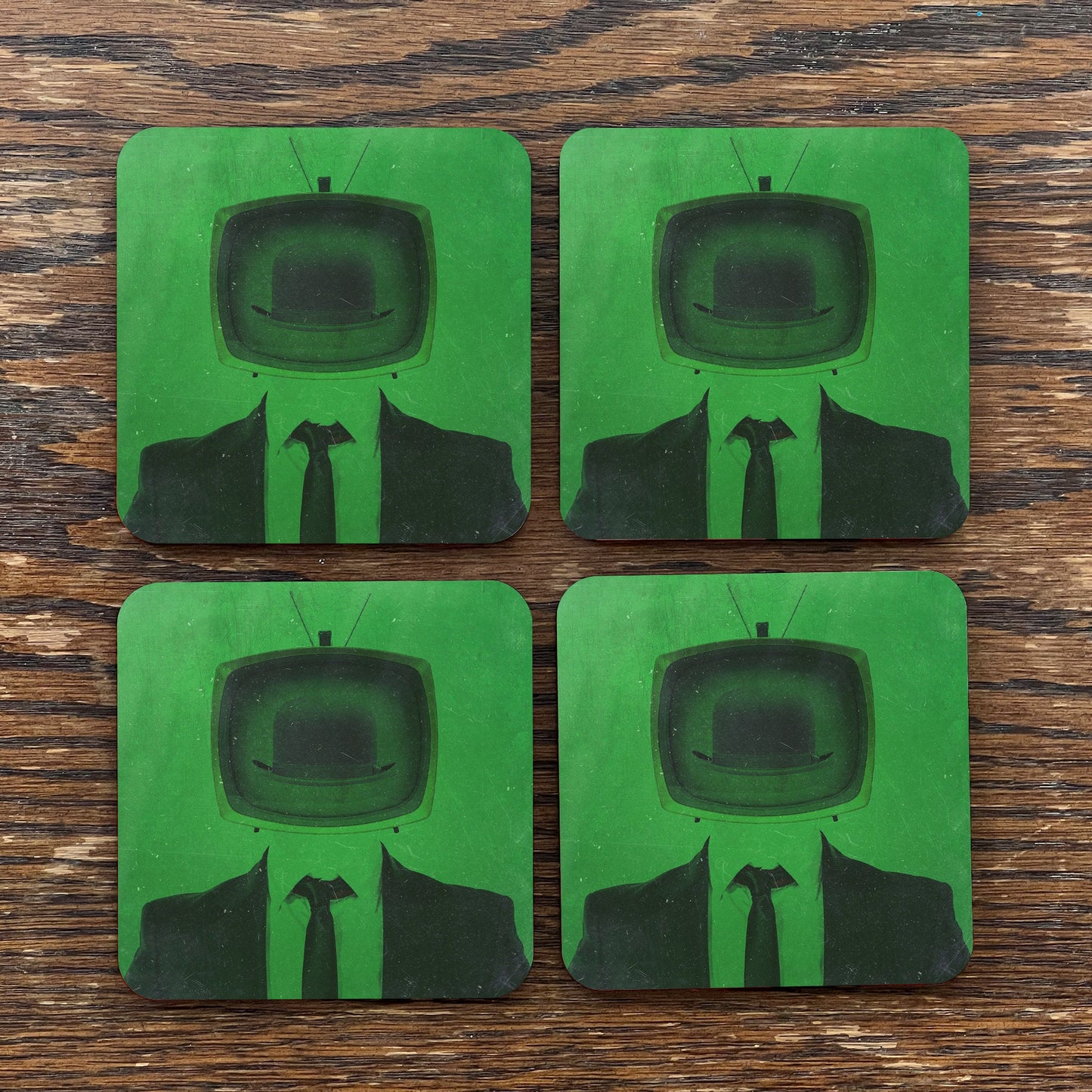 Magritte style square drinks coasters (set of 4)