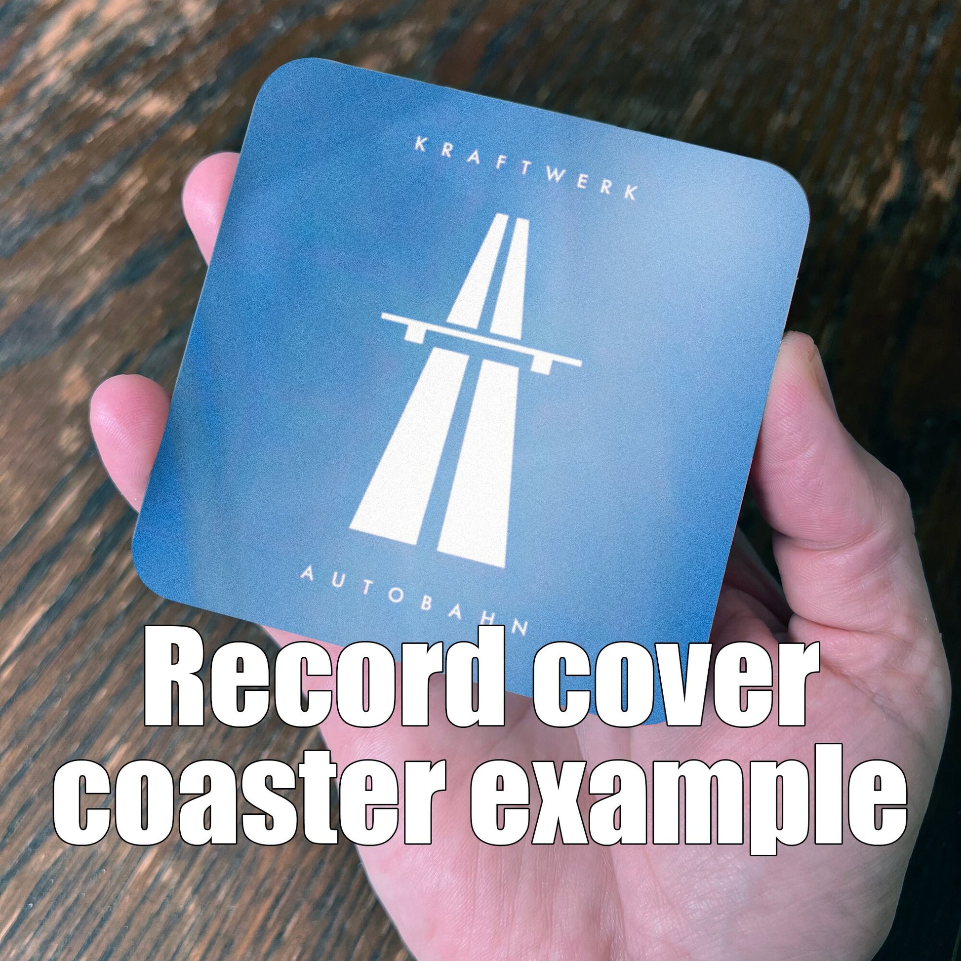 Personalised record album cover drinks coasters