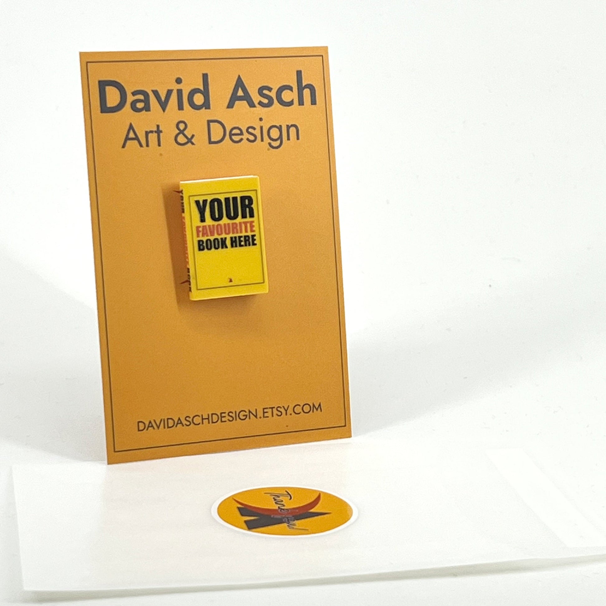 Personalised mini book lapel pin