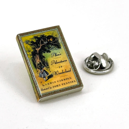 Mini Alice in Wonderland book lapel pin