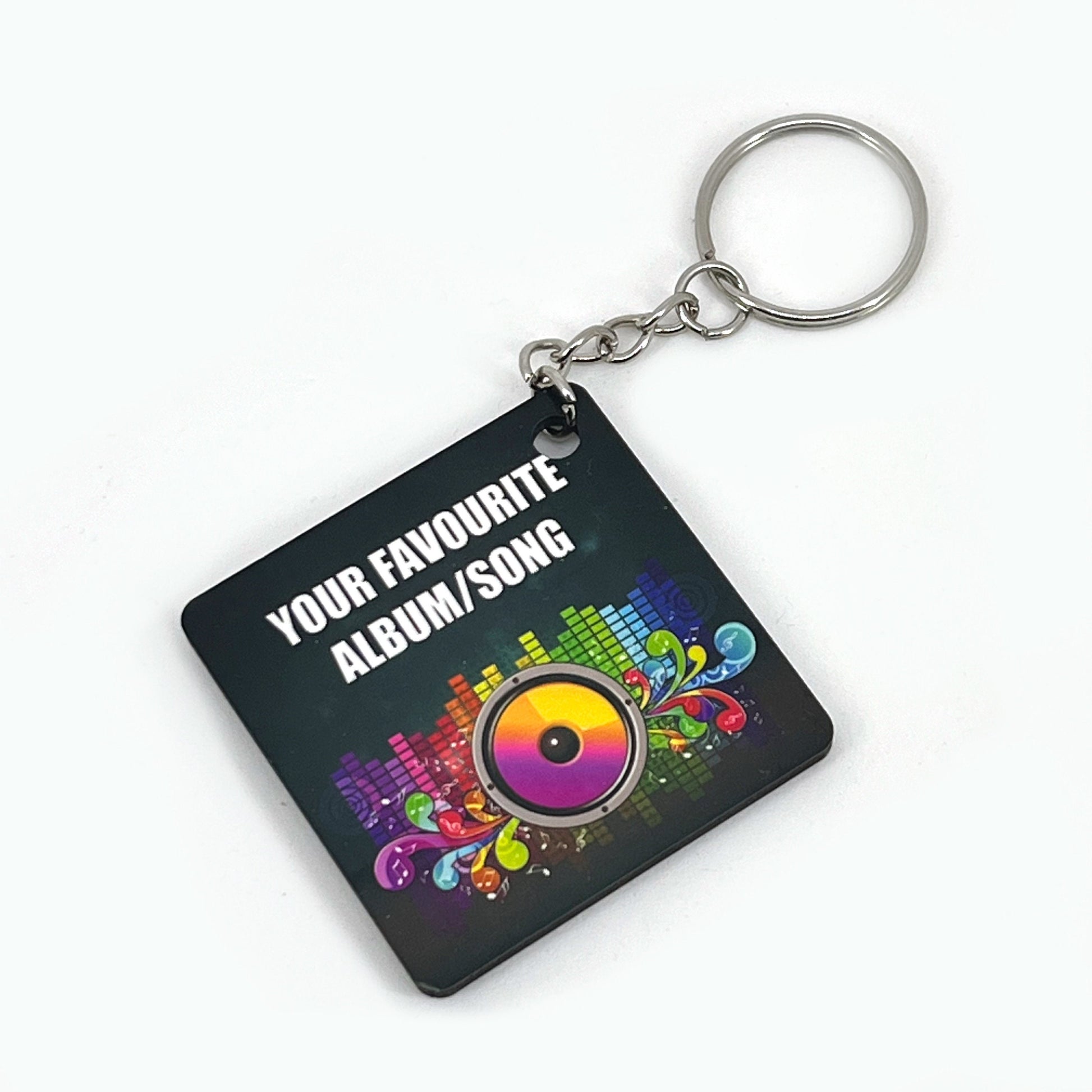 Personalised record album keyring