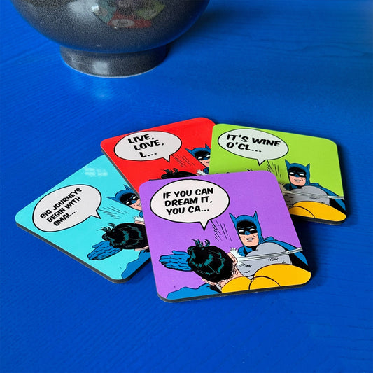 Batman and Robin 'slap' anti-motivational coasters (set of 4)