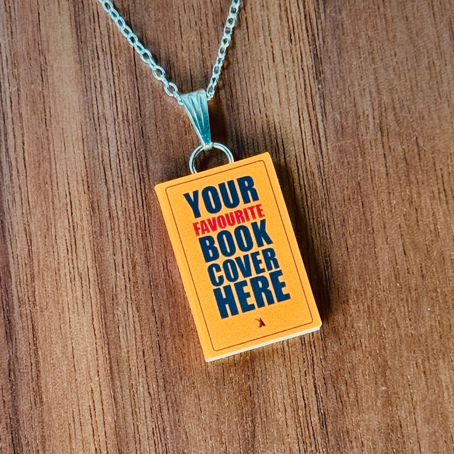 Personalised mini book pendant