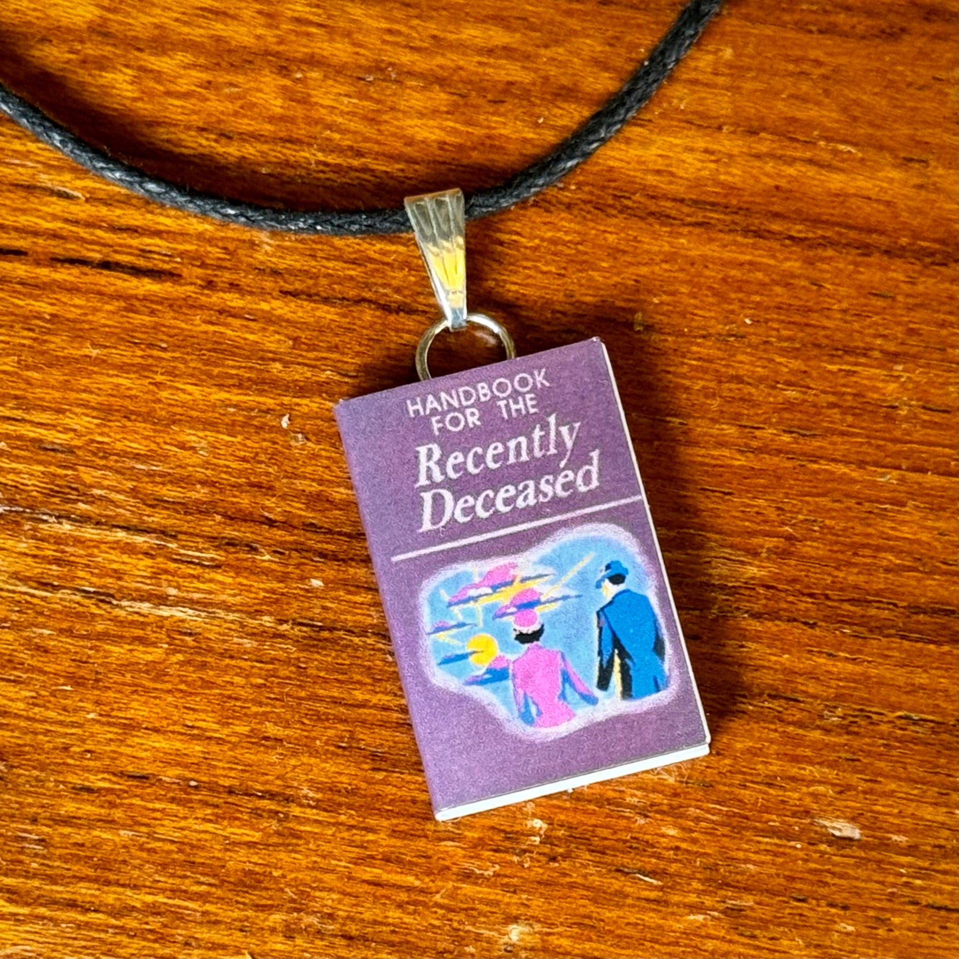 Handbook for the Recently Deceased necklace for Beetlejuice fans by David Asch Art & Design