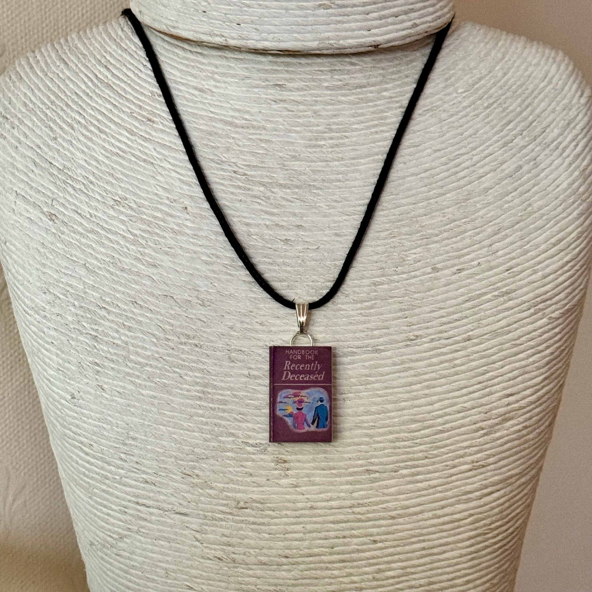 Handbook for the Recently Deceased necklace for Beetlejuice fans by David Asch Art & Design