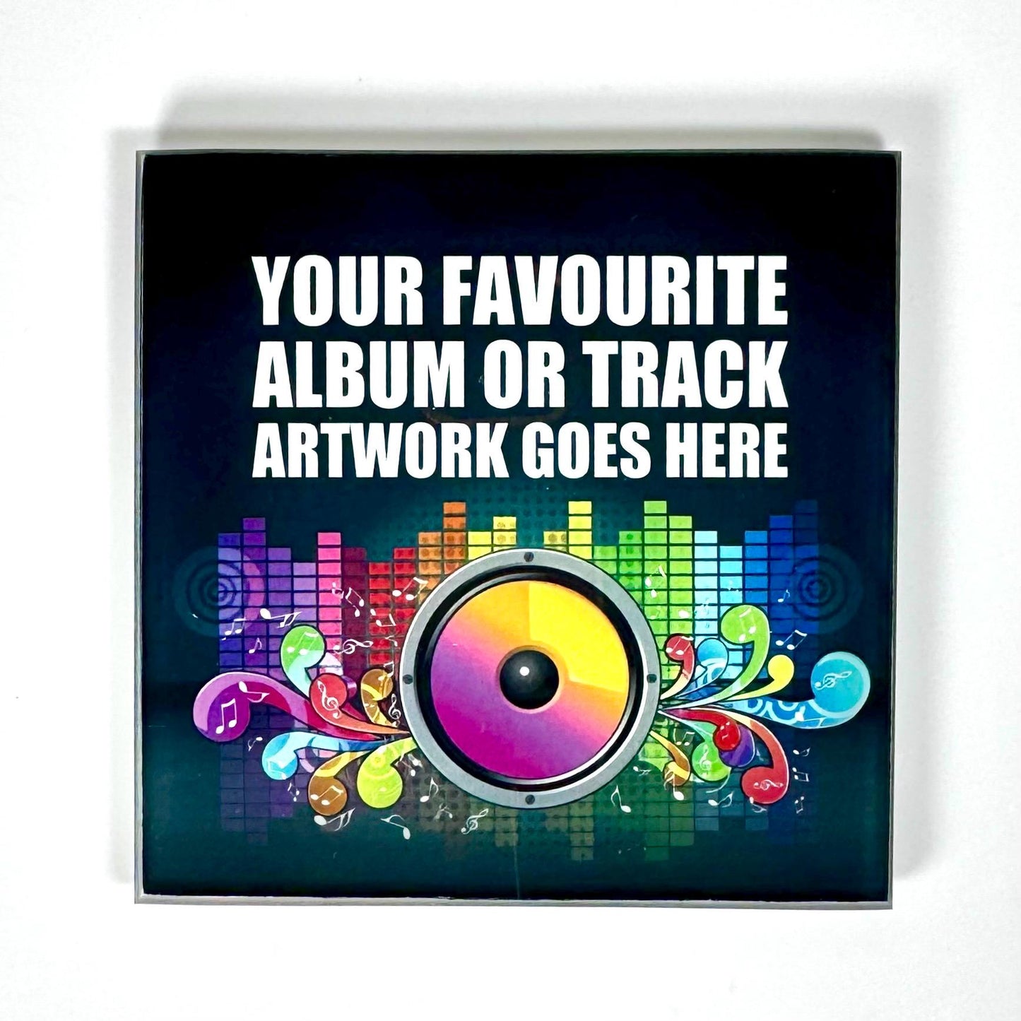Glass album cover coaster