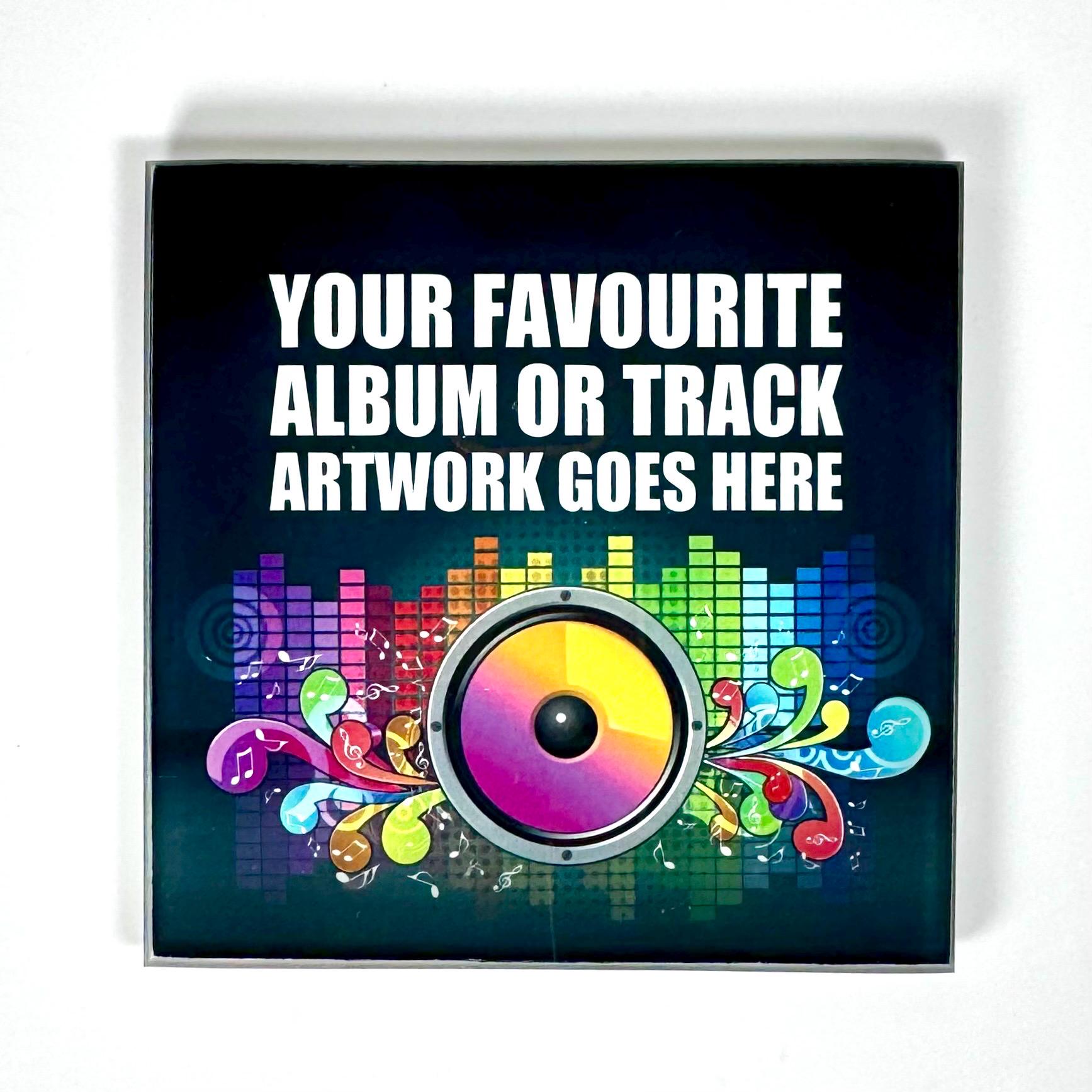 Glass album cover coaster