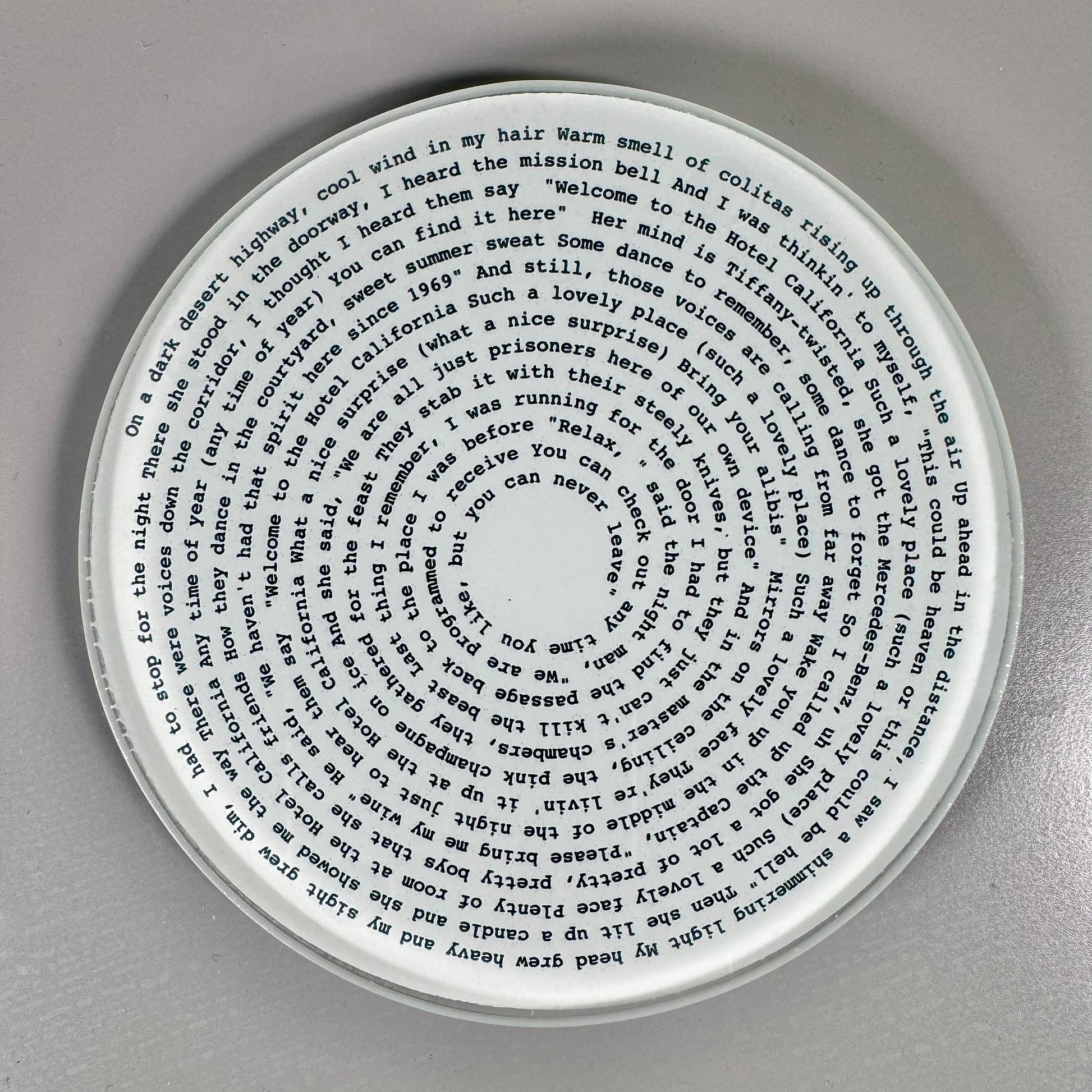 Custom song lyric glass coaster - always be reminded of a special song