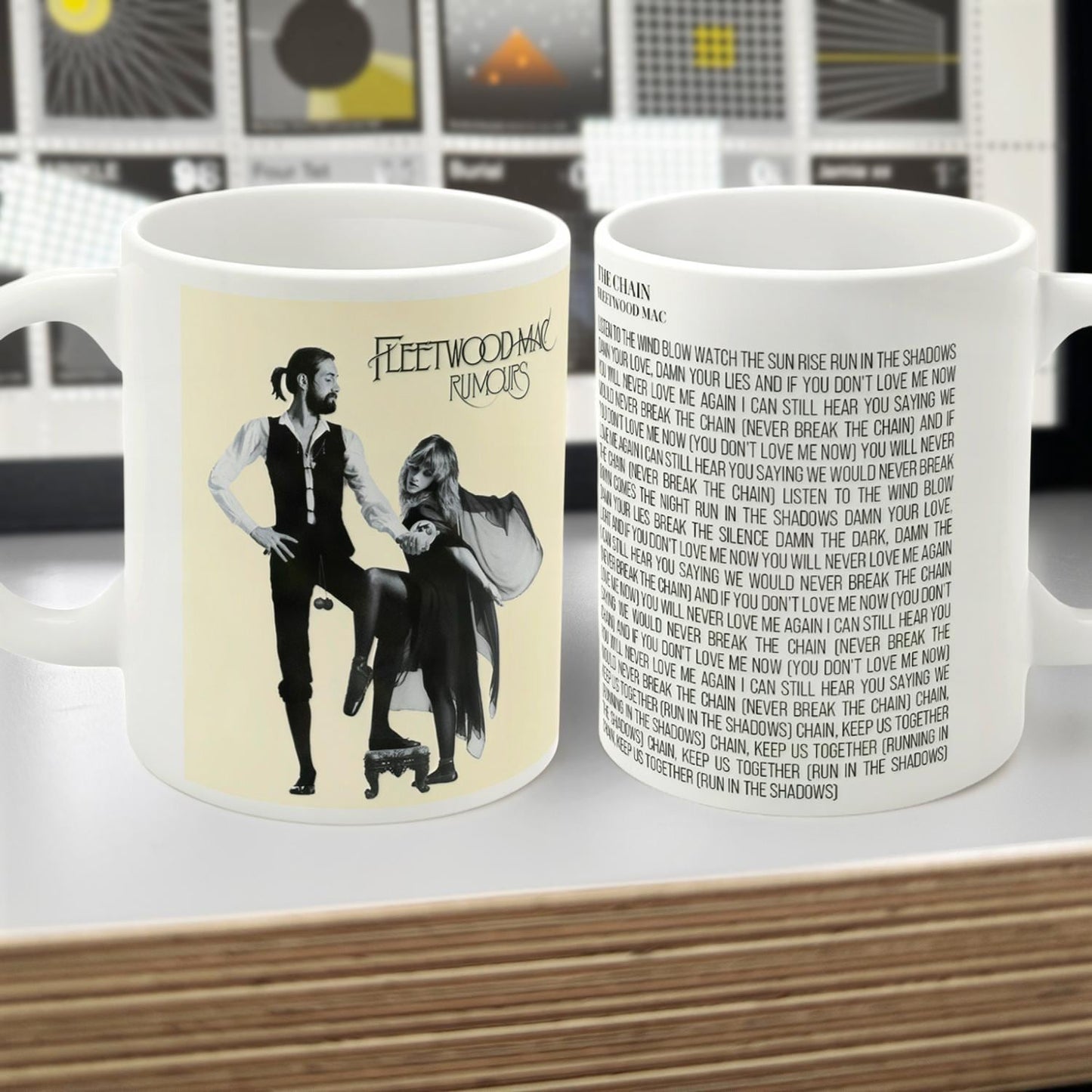 Personalised song lyrics mug with name and photo