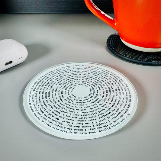 Custom song lyric glass coaster - always be reminded of a special song