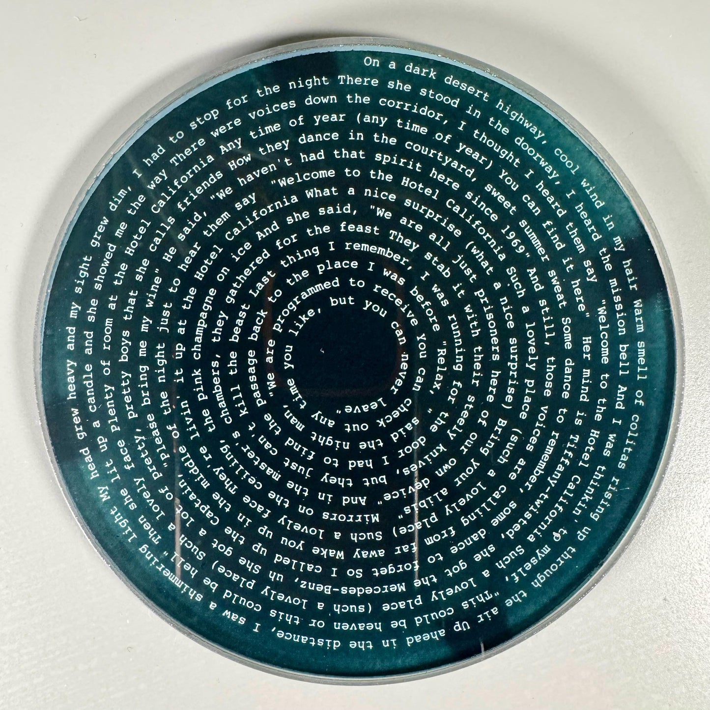 Custom song lyric glass coaster - always be reminded of a special song