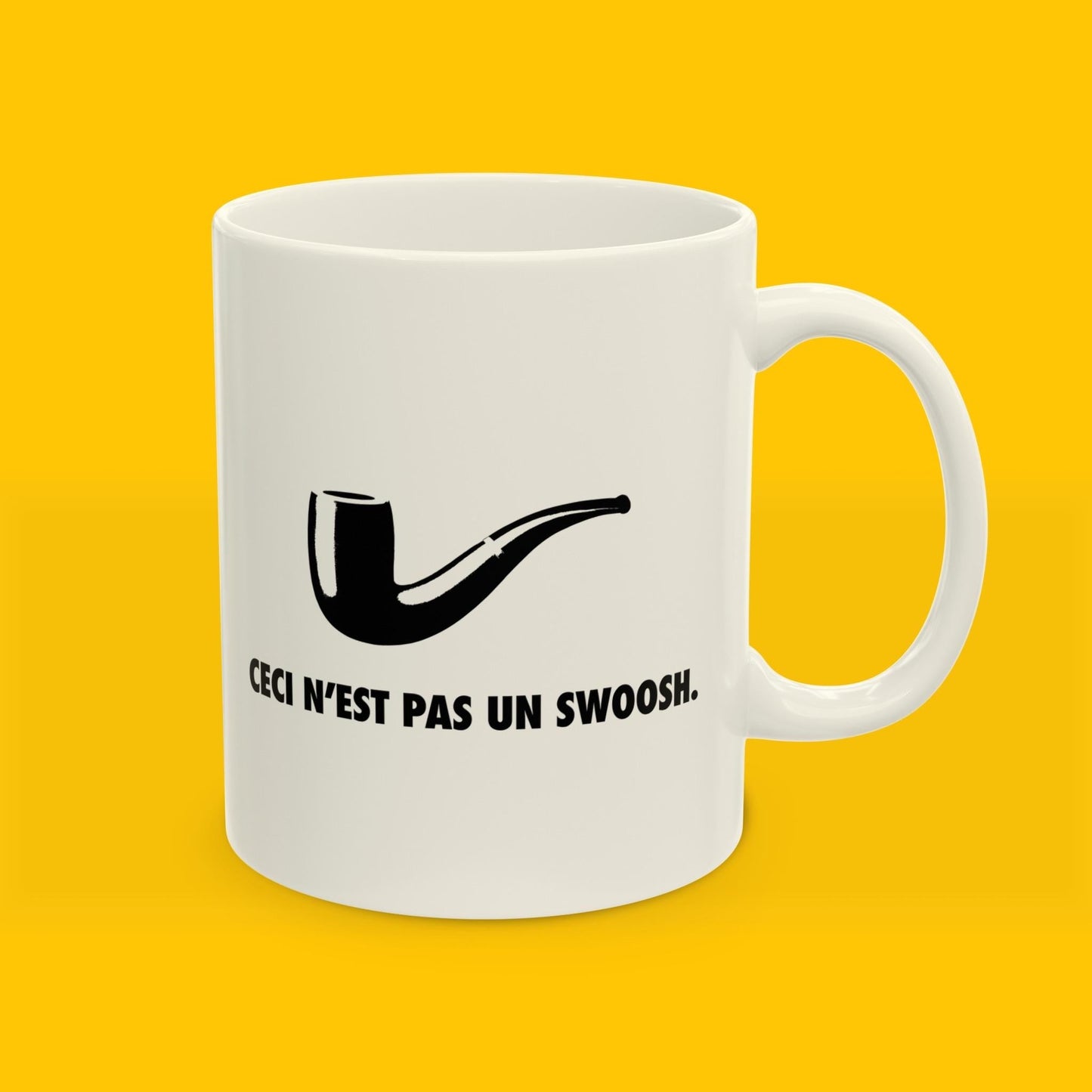 Magritte inspired surrealist mug - a parody gift for artists and art lovers