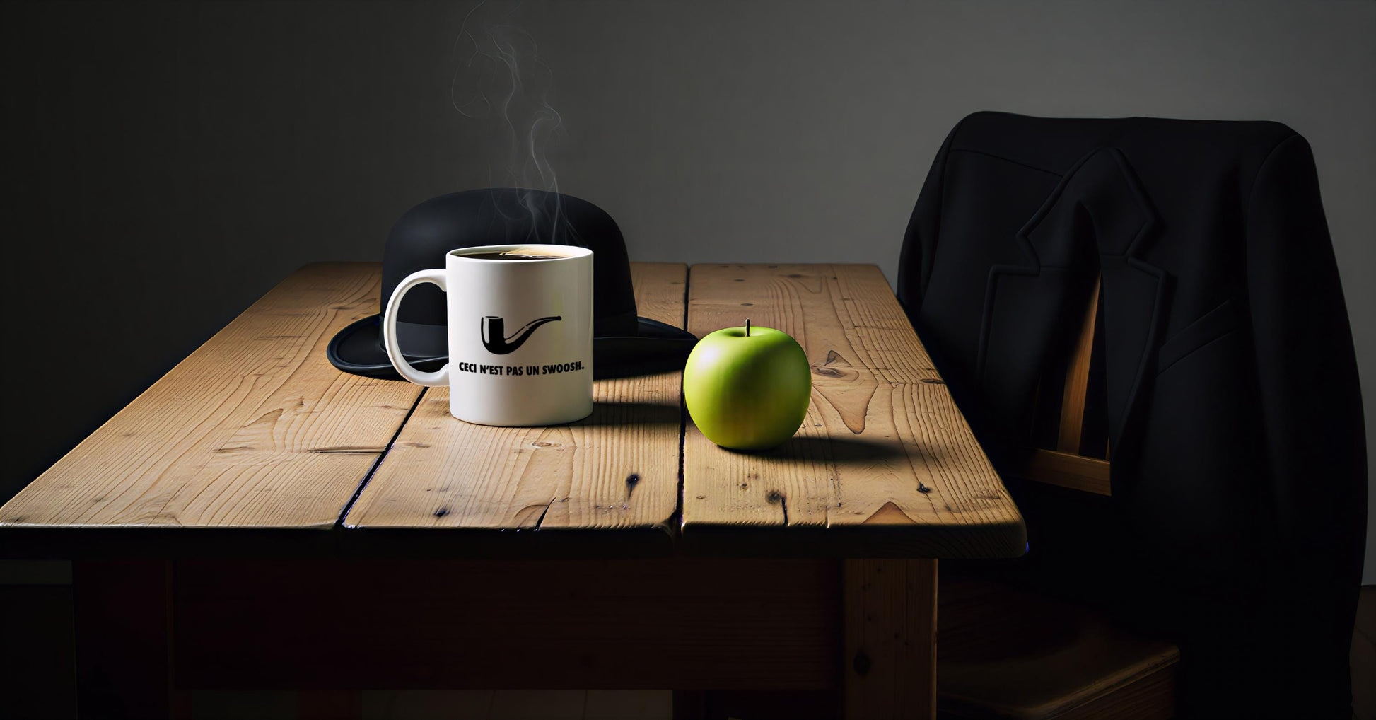 Magritte inspired surrealist mug - a parody gift for artists and art lovers