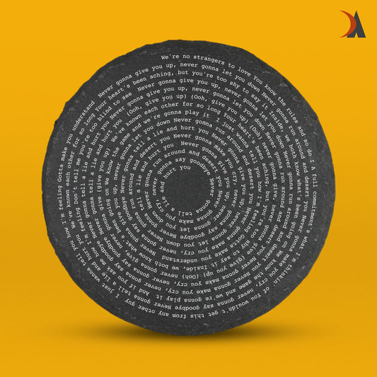 Song lyric slate coaster - a custom music themed gift for weddings, anniversaries and birthdays