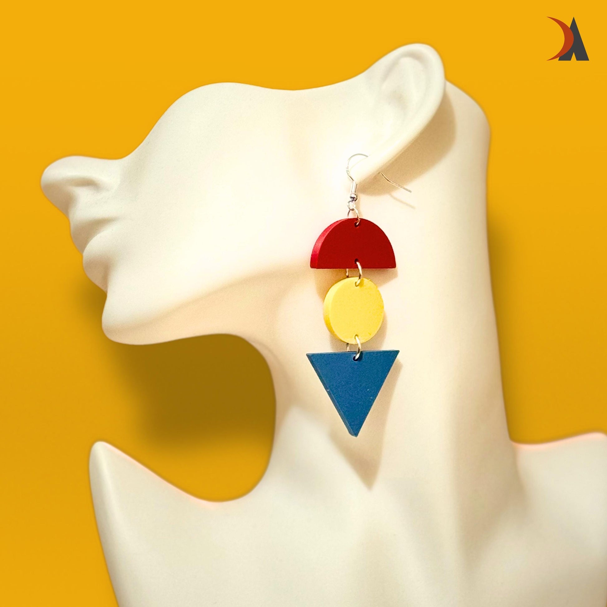 Geometric bauhaus style dangle earrings