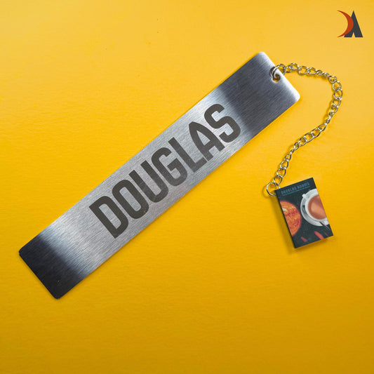 Personalised steel bookmark and book charm - a custom gift for bookish people