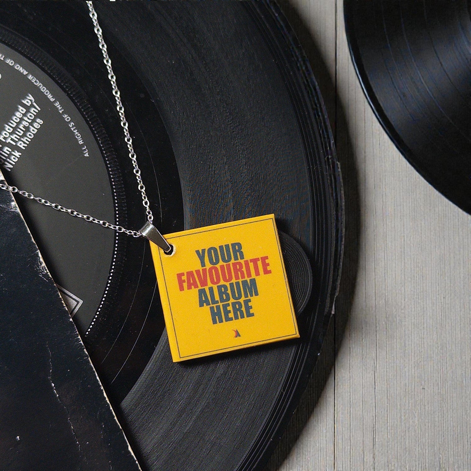 Your favourite album cover pendant necklace - a personalised gift for a music fan