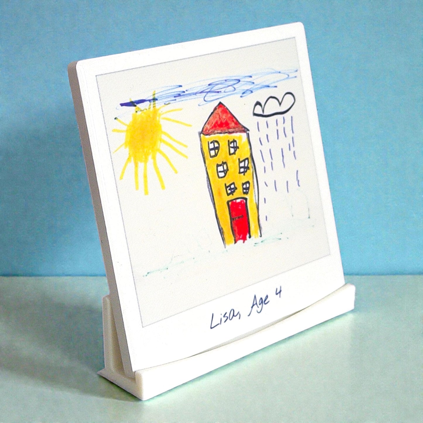 Ceramic photo tile - a personalised instant camera style print with custom caption