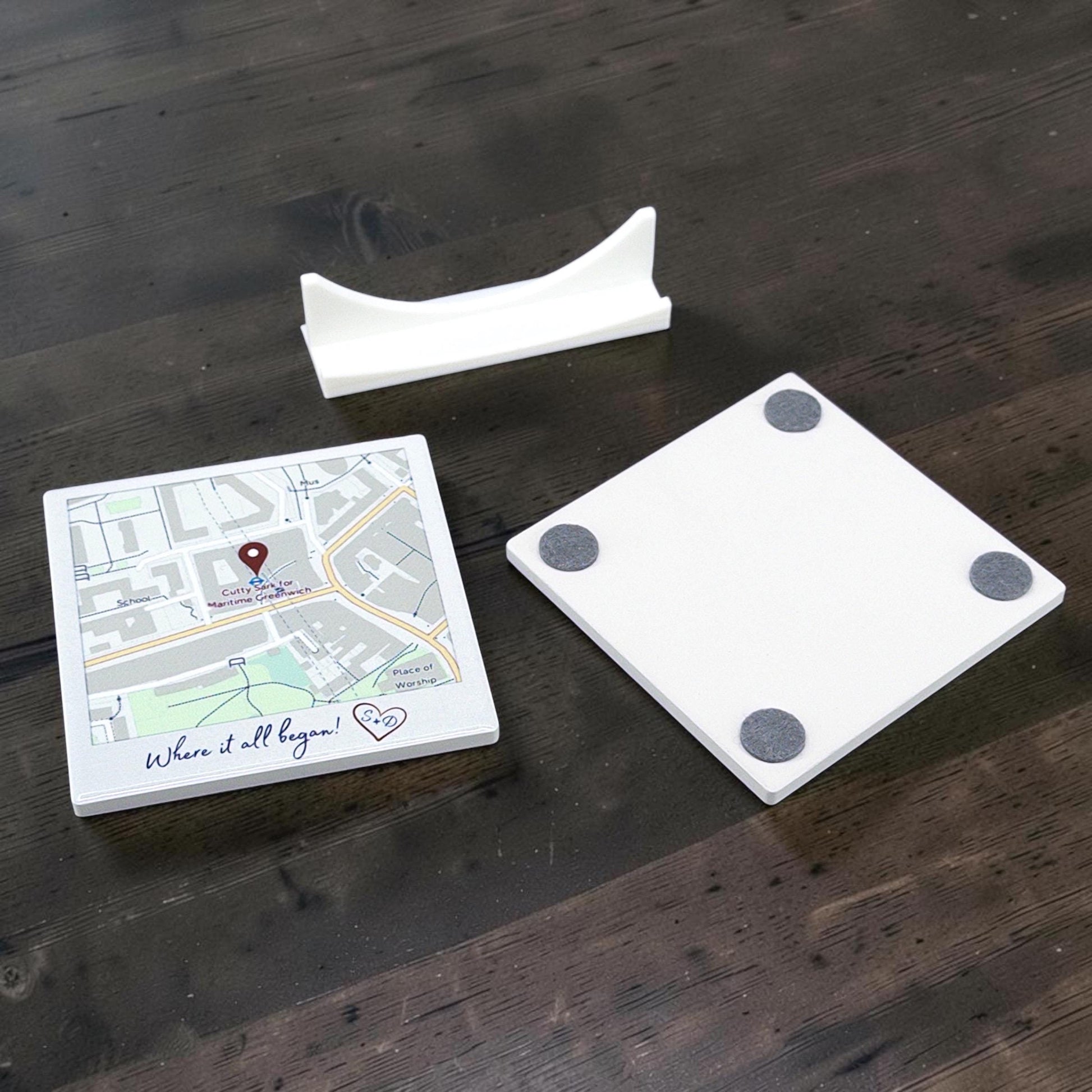 Ceramic map tile - a personalised reminder of where it all started