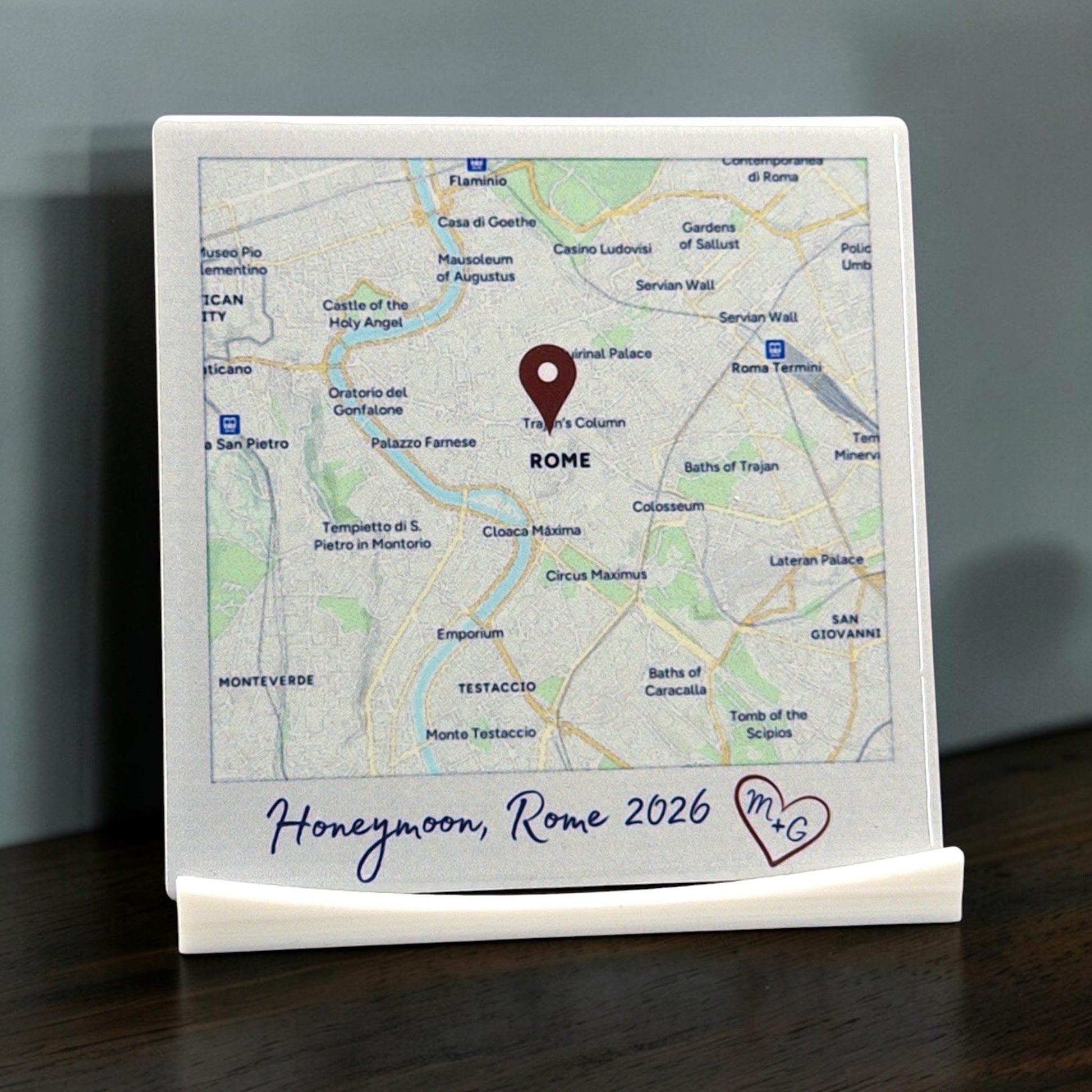 Ceramic map tile - a personalised reminder of where it all started