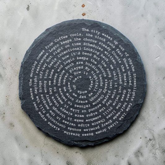Song lyric slate coaster - a custom music themed gift for weddings, anniversaries and birthdays