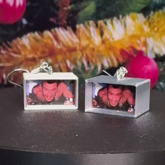 Die Hard John McClane air-duct mini dangle earrings for Christmas action movie fan (pair) by David Asch - Art & Design