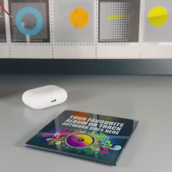 Your favourite album glass coaster - a personalised gift for music lovers