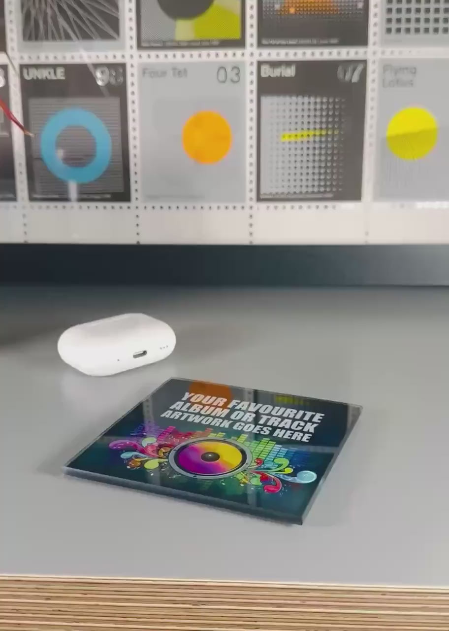 Your favourite album glass coaster - a personalised gift for music lovers